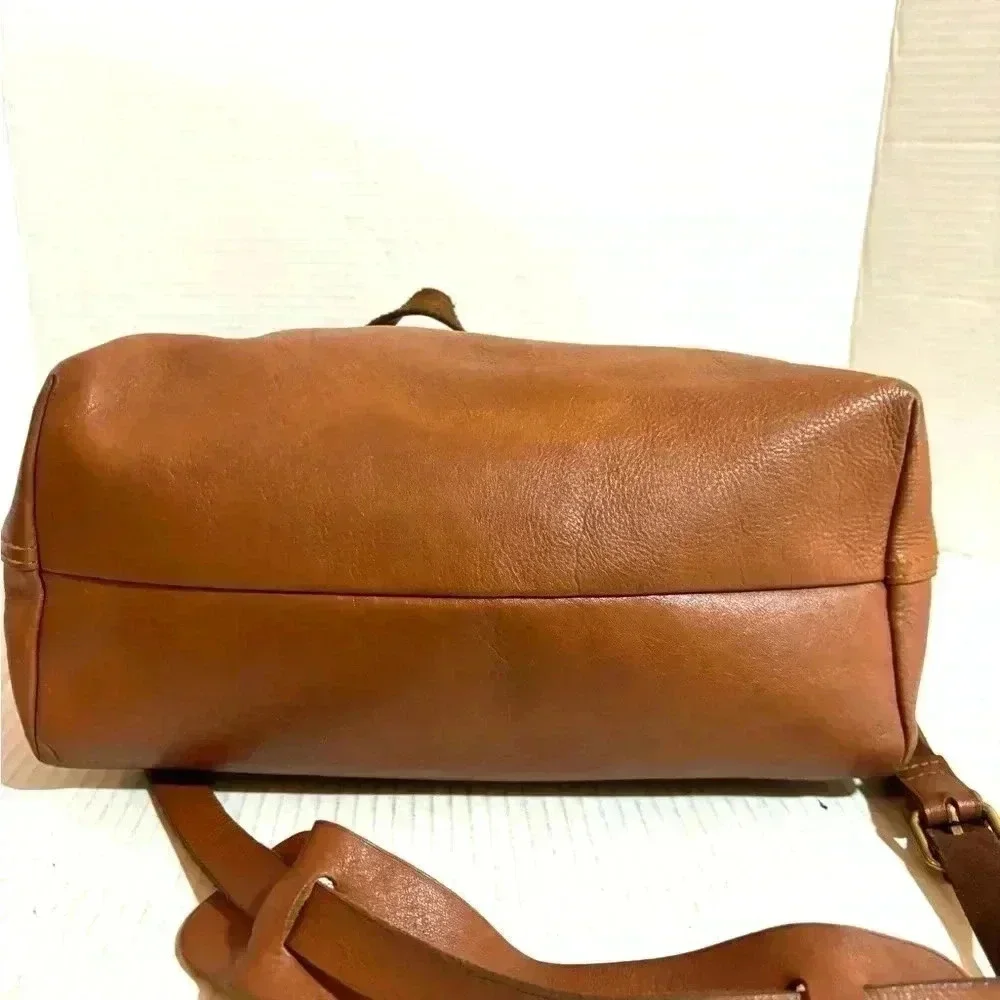 Madewell brown distressed leather satchel handbag